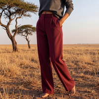 Elegant Palazzo Pants - Burgundy