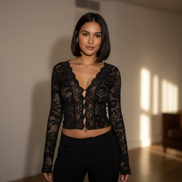 Glamour Lace Top - black