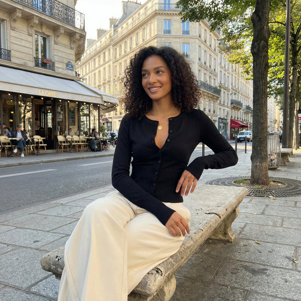 Wool Cardigan - Black