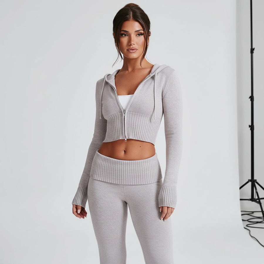 Ribbed Lounge Set - grey