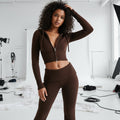 Ribbed Lounge Set - brown