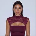 Sleeveless Lace Top - burgundy