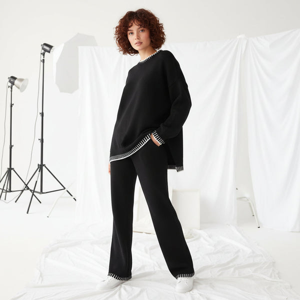 Knit Lounge Set - black