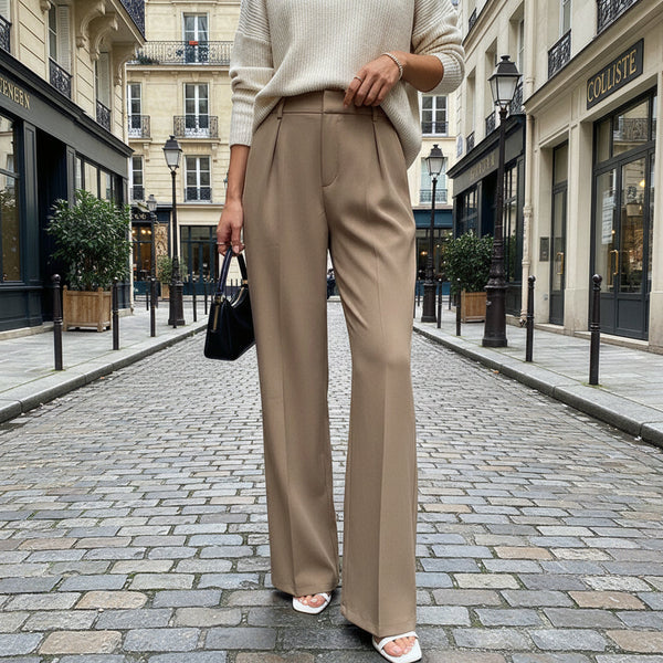 Elegant Palazzo Pants - Taupe