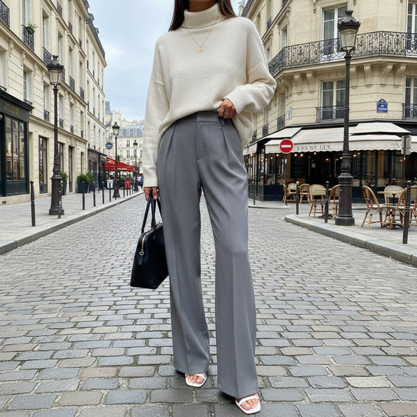 Elegant Palazzo Pants - Slate grey