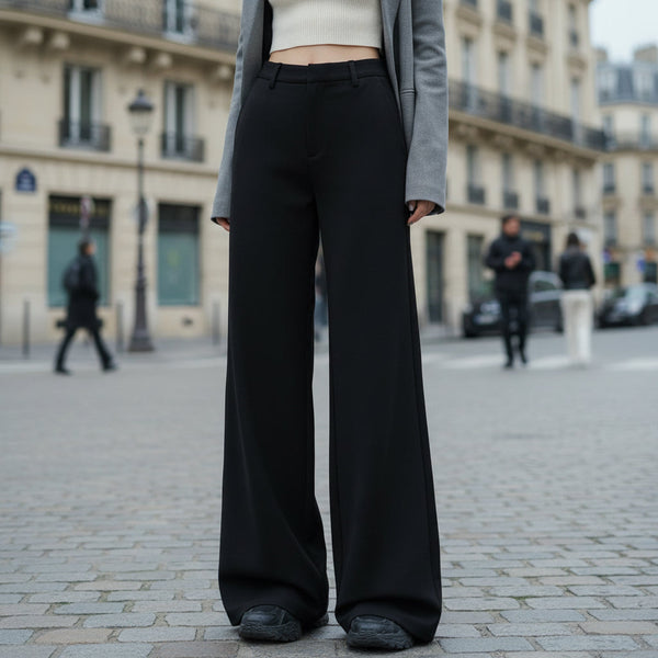 Low-Rise Baggy Trousers - Black