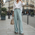 Elegant Palazzo Pants - Dusty blue