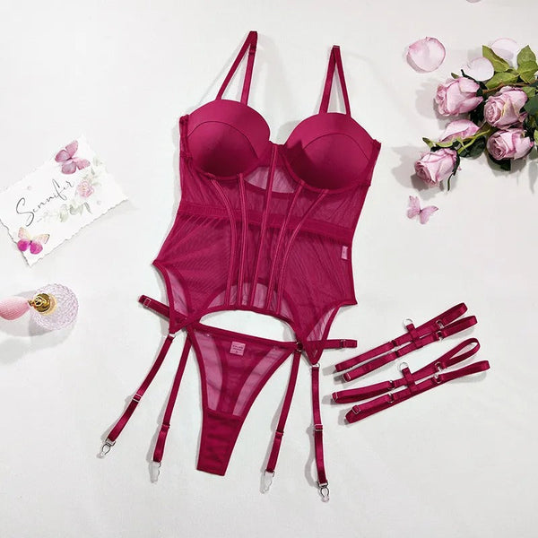 Melina Bustier Set – red