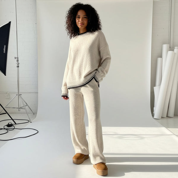 Knit Lounge Set - cream